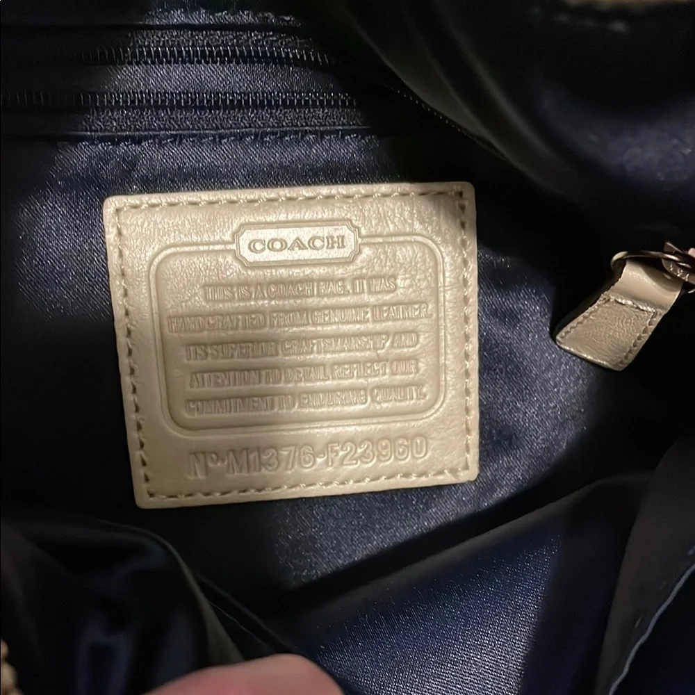 Coach Cream Leather Hobo Bag